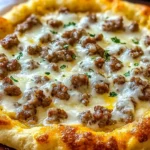 Biscuits and Sausage Gravy Breakfast Pizza