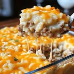 Cheesy Ground Beef and Rice Casserole
