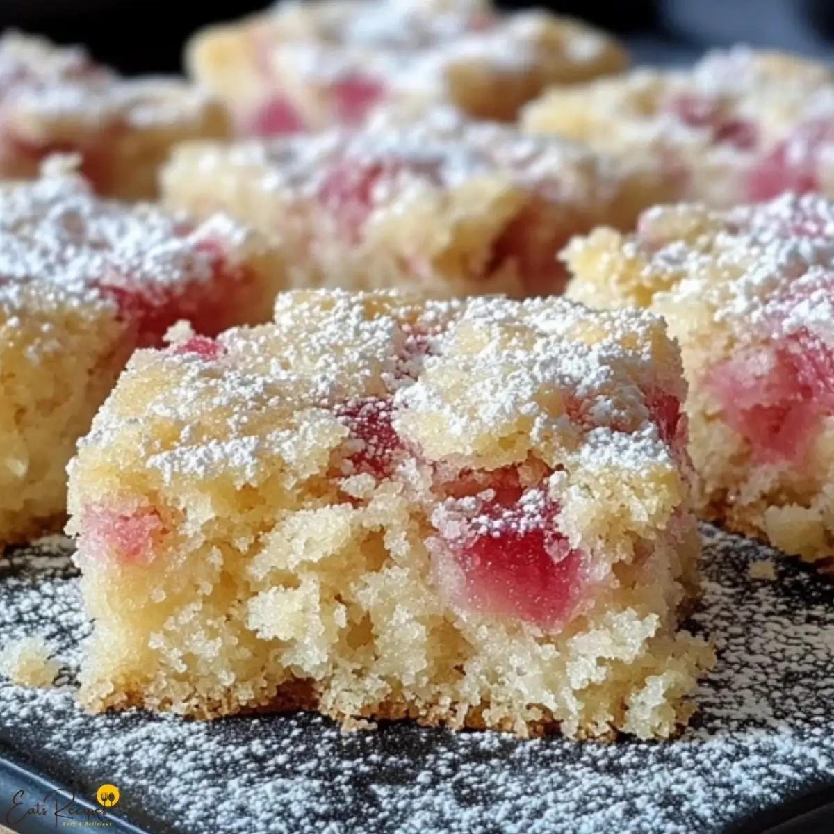 3-Ingredient Rhubarb Squares