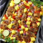 Easy Hawaiian Chicken Sheet Pan Dinner Recipe