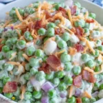 Easy Green Pea Salad with Bacon and Cheese 7 Green Pea Salad with Bacon and Cheese