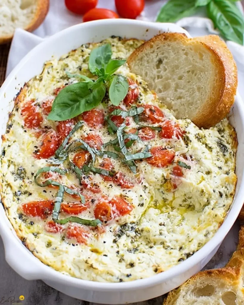 How to Make Hot Cheesy Caprese Dip