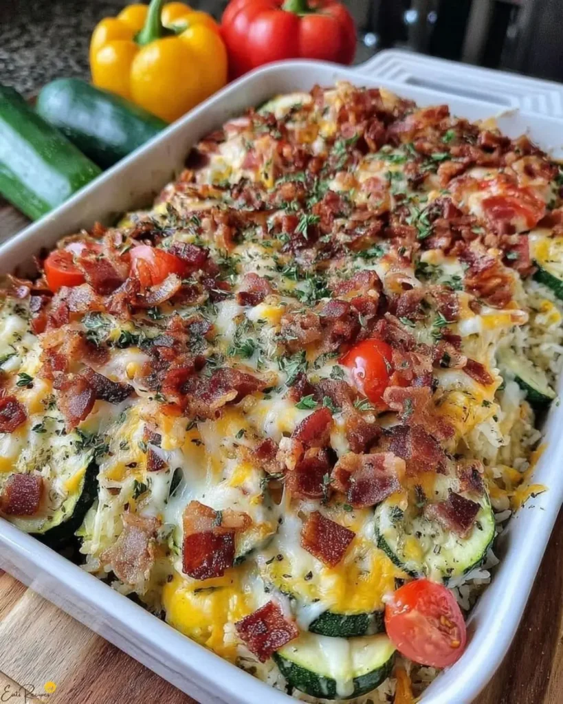 How to Make Loaded Zucchini, Squash and Rice Bake