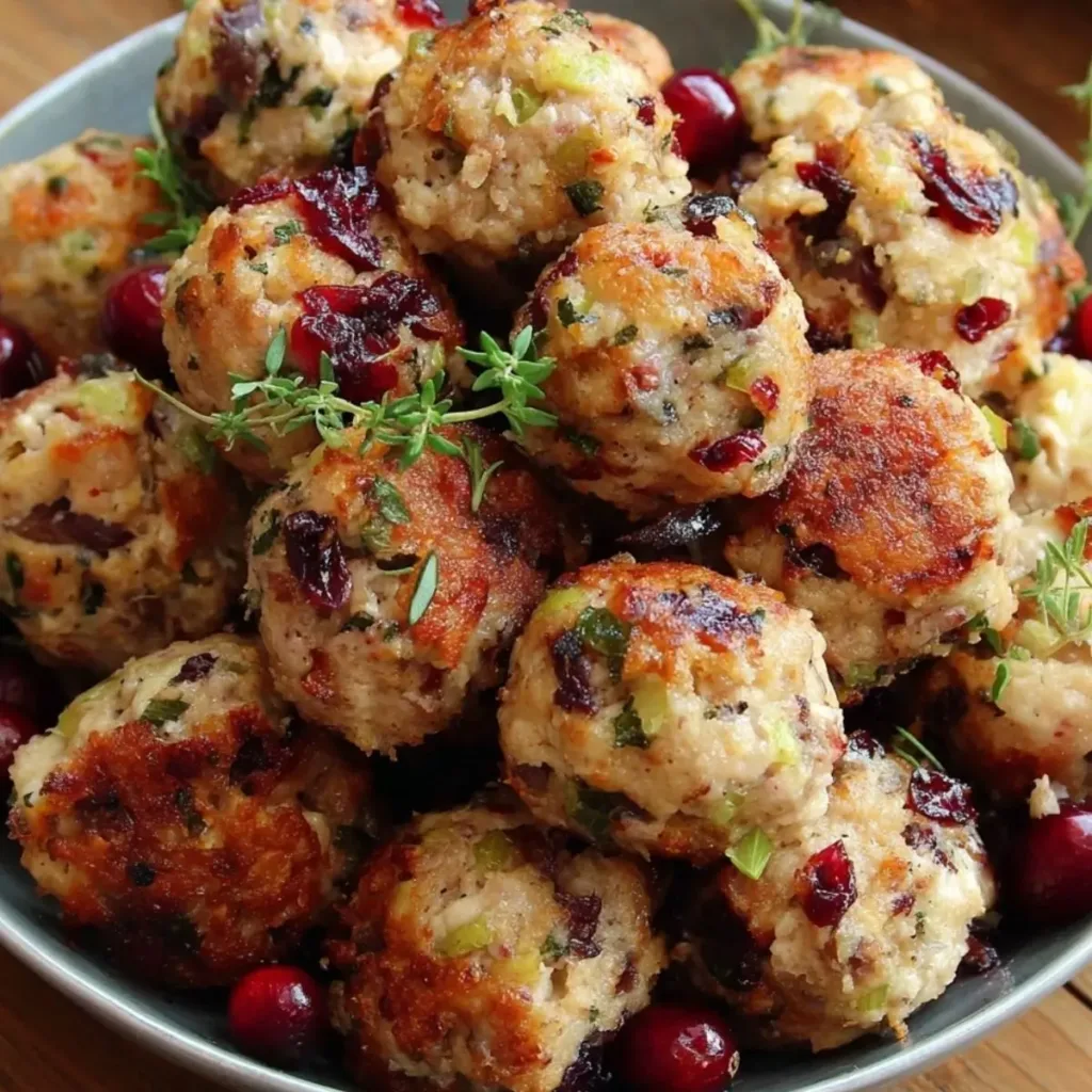 Cranberry Turkey Stuffing Balls