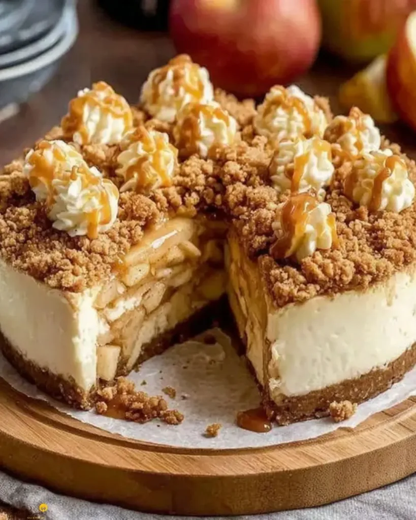 Step-by-Step Instructions Apple Crumble Cheesecake